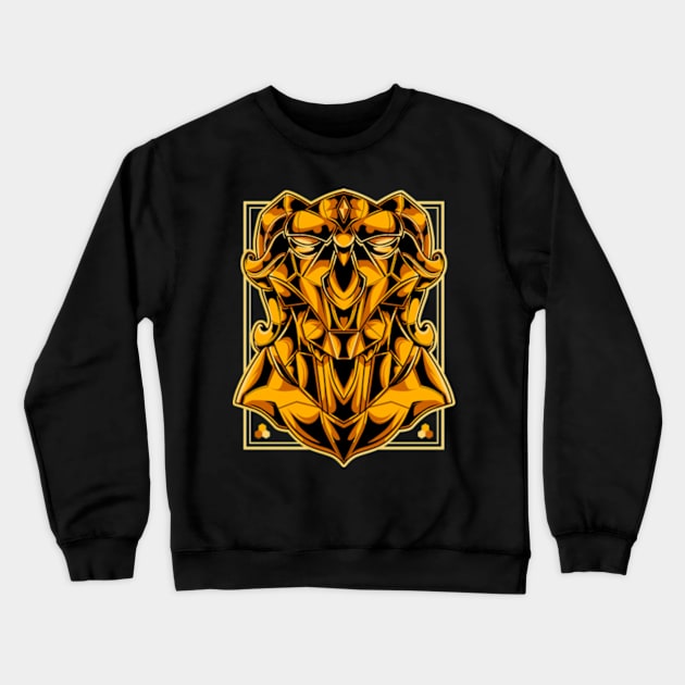 Golden Goat Mecha Crewneck Sweatshirt by NIKO ARTWORKZ